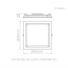 Painel de led de embutir recuado 22W 3000k - Preto