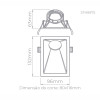 EMBUTIDO RECUADO ANGULAR SQUARE ANGLE 40º MR16 - BRANCO